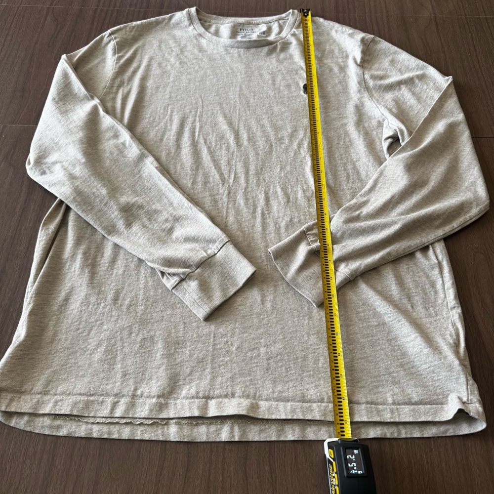 Polo Ralph Lauren Shirt‎ Mens XL Tan Long Sleeve Cotton Crew Neck Pony Preppy - Picture 8 of 8